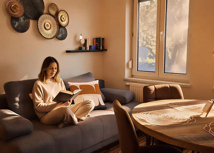 A - Parken, Stilvoll, Modern & Cozy Im Zentrum Von דירה
